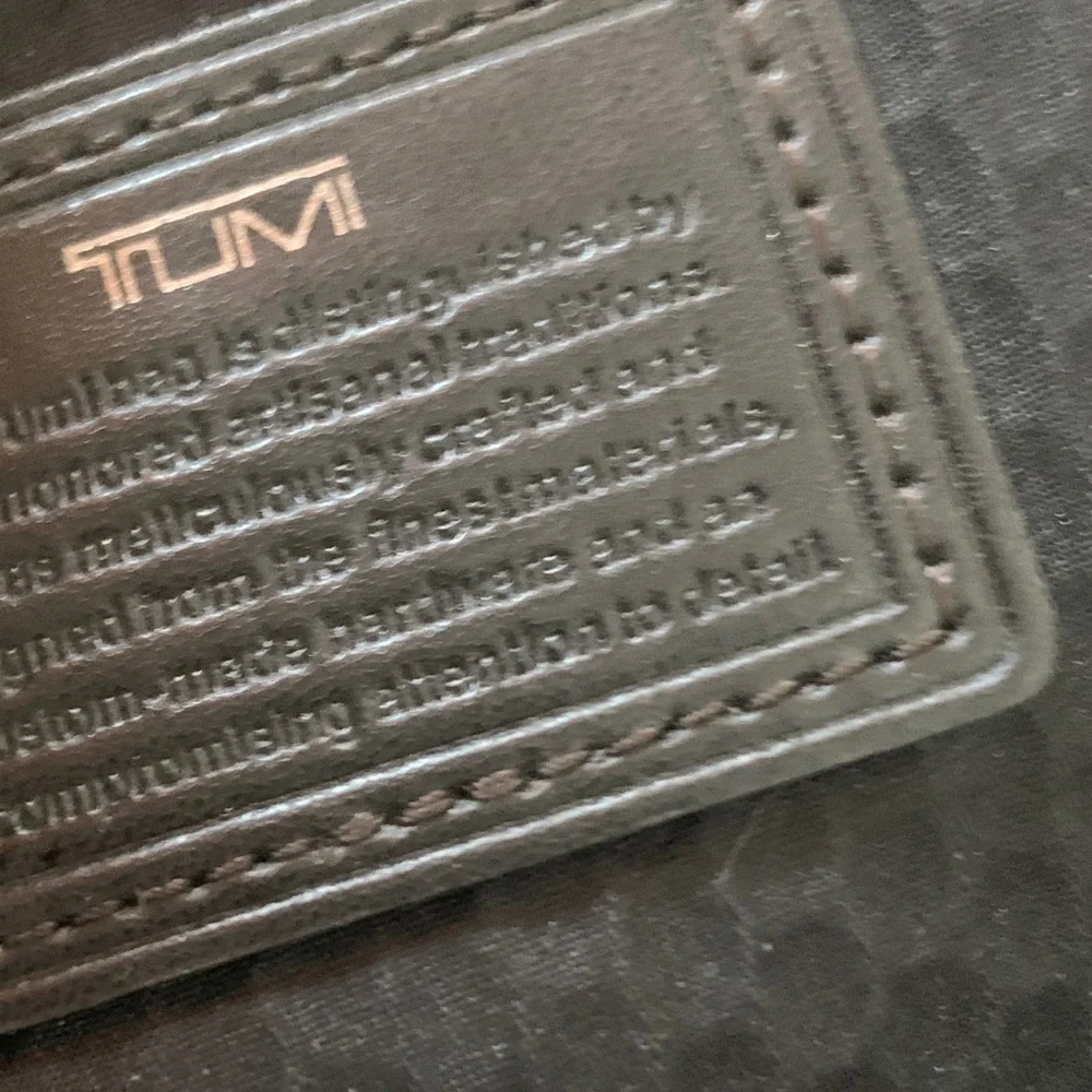 Tumi Black Nylon Messenger Crossbody with Brown Leather Accents